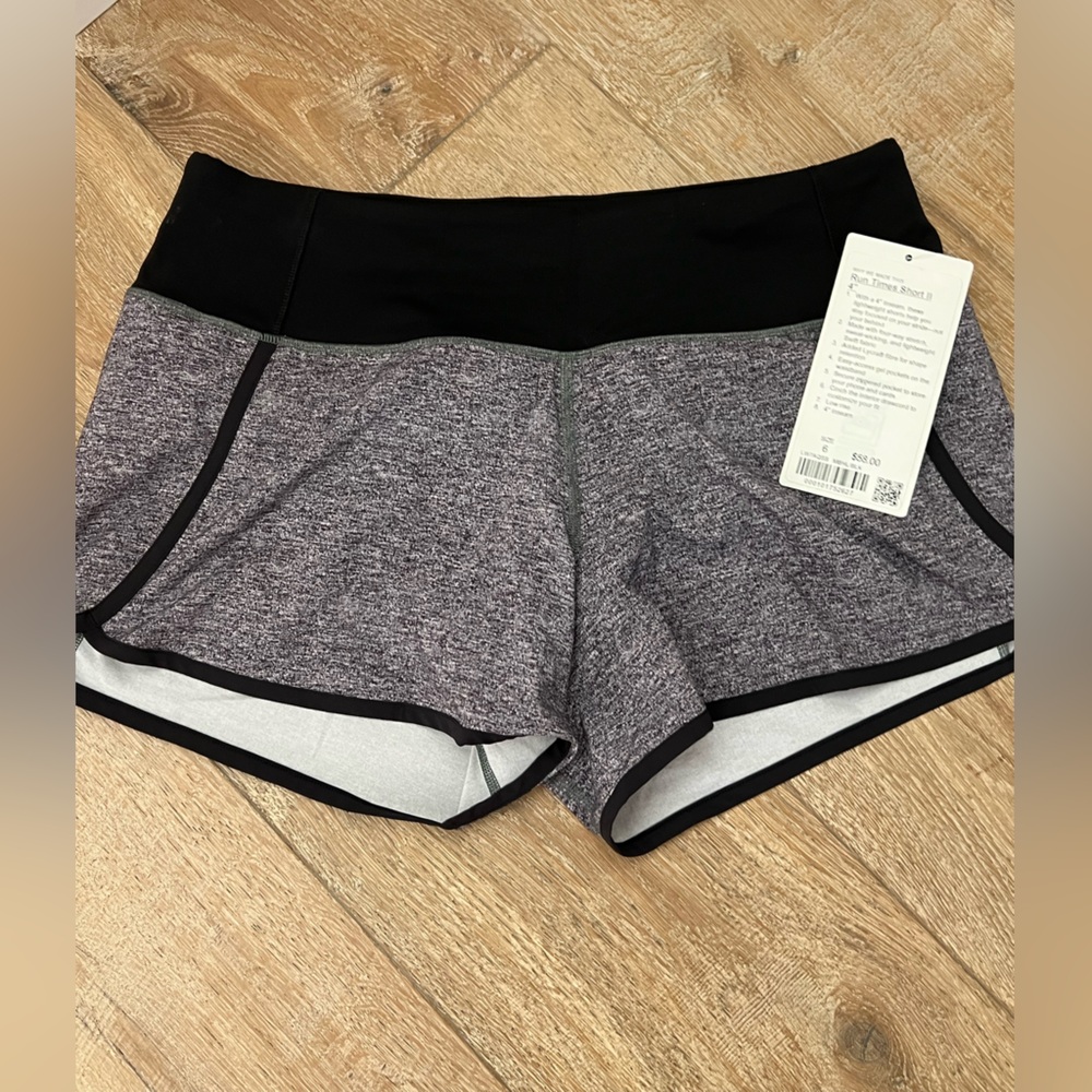 lululemon athletica Black and Gray Athletic Shorts
